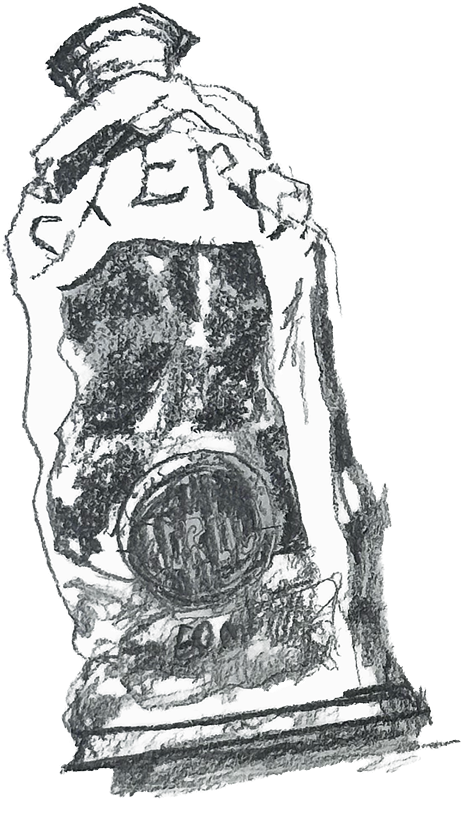 Hand-drawn illustration of a well-used paint tube